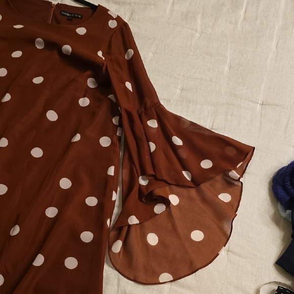 Preston & York Brown and White Long Sleeve Sheath Dress - Picture 12 of 15